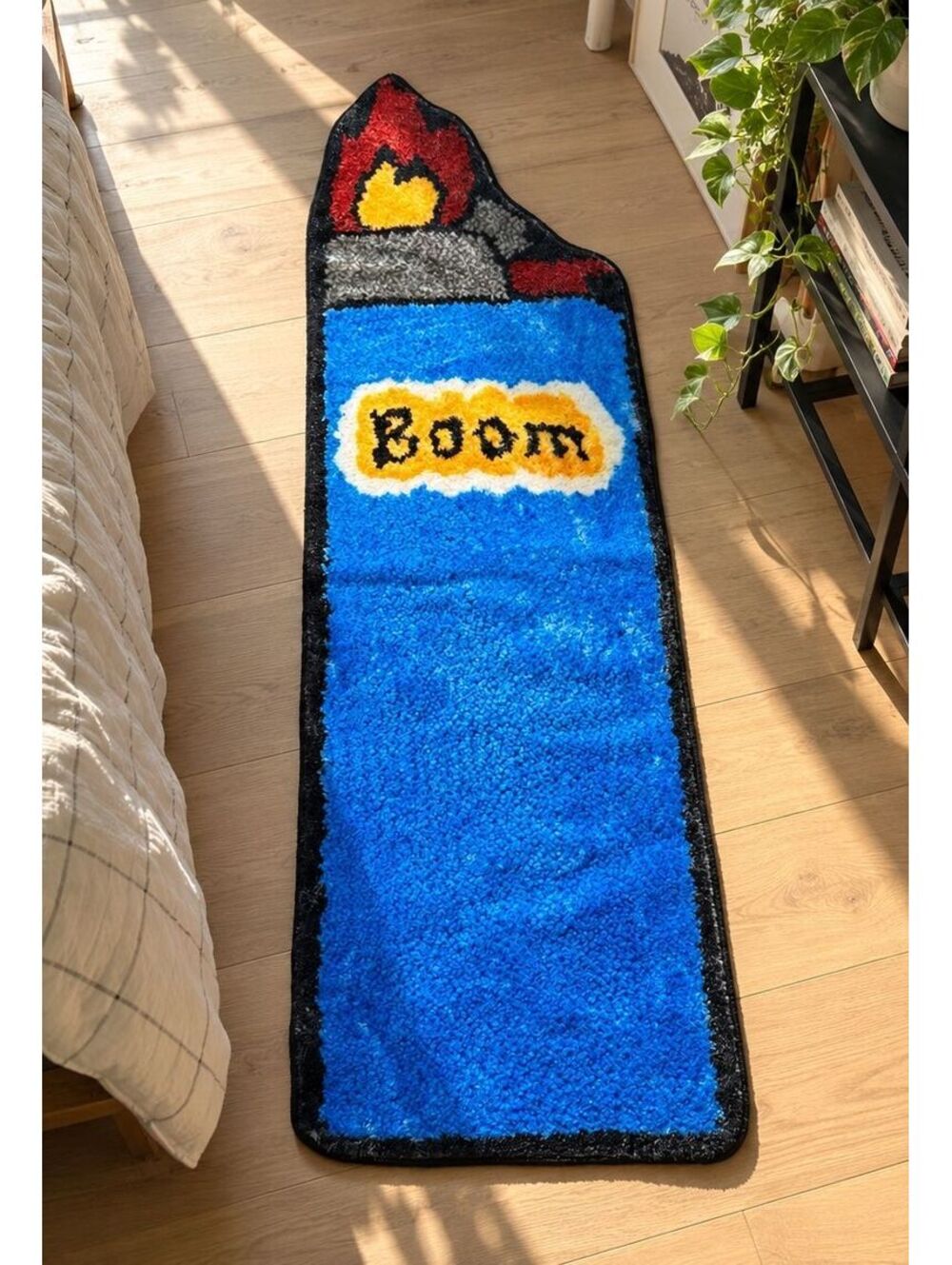 Boom Lighter Shaped Rug 46" Y2K Streetwear Novelty Plush Floor Mat Decor Room